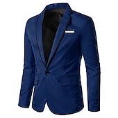 ieftine Sacouri clasice pentru bărbați-Bărbați Jachetă Blazer Respirabil Nuntă Afaceri Ținuta de cocktail Un singur rând, un nasture În V Afacere Elegant Sacou Îmbrăcăminte exterioară Imprimeu Buzunar Negru Alb Galben