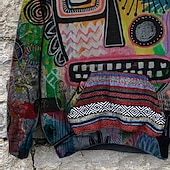 abordables Hoodies Étnicos Vintage-Hombre Caricatura Estilo Bohemio Sudadera Sudaderas Sudadera Manga Larga Sudadera con capucha Con Capucha Ropa deportiva Casual Diario Deportes Impresión personalizada Morado Estampado Otoño invierno