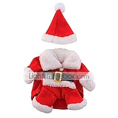 abordables regalos de navidad para mascotas-Perros Cabeza y Cuello Animales Pequeños de Pelo Mono Otros Disfraz de Navidad Ropa para Perro Ropa para cachorros Trajes De Perro Santa Transfiguración Disfraz N / A para perro niña y niño Tela de