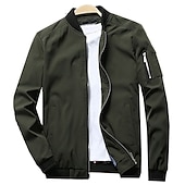 billige Uformelle jakker-herre softshell flight bomberjakke militær taktisk jakke slim fit fritidssol utendørs solbeskyttelse hurtigtørkende lett vindjakke jakke trenchcoat yttertøy topp hel glidelås jakt fiske