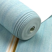 ieftine Tapet-tapet acoperire perete folie autocolant dungă dungă dungă nețesută dungi orizontale și verticale piele de căprioară catifea decor home 53 * 950cm