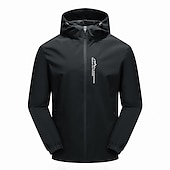 baratos casacos ativos masculinos-Casaco impermeável masculino impermeável para exterior capa de chuva leve com zíper embalável para caminhadas com capuz para corrida impermeável azul