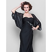 billiga mammas wraps-Sjalar Kvinno Wrap Bolero Skaka Kappor  Jackor Elegant Solskydd 3/4 Lång Ärm Chiffon Bröllops Gäst Wraps Med Ren Färg För Bröllop Vår klä dig för att imponera