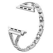tanie Paski do zegarków Apple-Pasek do zegarka na Apple Watch 38mm 40mm 41mm 42mm 44mm 45mm 49mm iwatch Series Ultra 8 7 6 SE 5 4 3 2 1 Stal nierdzewna Stras Zastąpienie Pasek Damskie Błyszczący Diament Zapięcie metalowe