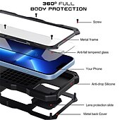 Χαμηλού Κόστους iPhone Θήκες-Θήκη τηλεφώνου για iPhone 13 12 Pro Max Ανθεκτική με Στήριγμα Προστατευτικό Φακού Κάμερας με Λαβή στον Καρπό TPU Μεταλλική