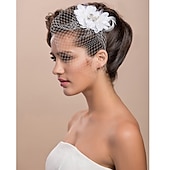 ieftine Casca de Nunta-voaluri pentru fard de obraz / fascinatoare de nunta / accesorii pentru cap cu flori 1 buc ocazie speciala / petrecere / seara / petrecere / caciula de cocktail