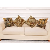 cheap Throw Pillows,Inserts &amp; Covers-Vintage Double Side Cushion Cover 4PC Soft Light luxury Square Throw Pillow Cover Cushion Pillowcase for Bedroom Livingroom Superior Quality Machine Washable Outdoor Cushion for Sofa Couch Bed Chair