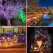 olcso Napelemes-led napelemes karácsonyi füzér lámpák kültéri vízálló 100m 334,5ft 1000led/50m 171ft 500 led napelemes karácsonyi lámpák távirányítóval8 mód vízálló terasz lámpák karácsonyfához terasz udvar kerti