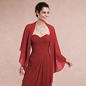 abordables Châles-châles sans manches en mousseline de soie mariage / soirée de fête / châle décontracté&amp;amp; écharpe / écharpe pour invités de mariage / écharpe pour femme avec drapé / uni