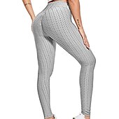 cheap Yoga Leggings &amp; Tights-Bubble Butt Leggings High Waisted Running Yoga Pants for Women,Butt Lift Scrunch Workout Leggings Tiktok black gray green red S M L XL XXL