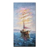 abordables Peintures paysages-Mintura main bateau paysage peintures à l&#039;huile sur toile mur art décoration moderne abstrait image pour la décoration intérieure roulé sans cadre non étiré peinture