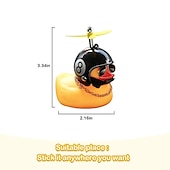 cheap Car Pendants &amp; Ornaments-Swinging Duck Car Hanging Ornament Rubber Duck Toy Car Ornament with Propeller Helmet Swing Duck Car Rear View Mirror Pendant Yellow Duck Car Dashboard Decoration for Car Interior Decors 1PCS