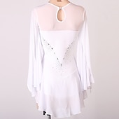 ieftine Rochii de patinaj artistic-Rochie de Patinaj Artistic Pentru femei Fete Πατινάζ στο πάγο Rochii Ținute Alb Bleumarin Albastru celest Peteci Plasă Spandex Înaltă Elasticitate Antrenament Profesional Competiție Ținută Patinaj