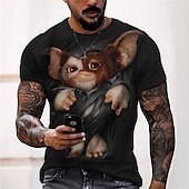 billiga T-shirts med djurmönster-Herr Unisex Djur Grafiska tryck T-shirt halloween skjorta Kortärmad T-shirt 3D-tryck Rund hals Skjorta Designer Ledigt Stor och hög Dagligen Helgdag Svart Sommar Kläder S M L XL XXL 3XL 4XL