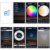 Χαμηλού Κόστους Neon LED Φώτα-νέον σχοινί smart rgb led κιτ λωρίδων φωτός λειτουργεί με alexa google 3m 12v rgb wifi 5m 2*5m έλεγχος εφαρμογής τηλεφώνου wifi συμπεριλαμβανομένου κιτ προσαρμογέα κατάλληλο για diy εγκατάσταση
