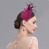 baratos Chapéus e Fascinators-Fascinators Flores Chapéus Tulle Pluma Chapéu Pillbox Casamento Ocasião Especial Festa  Noite Chá Corrida de Cavalos Com Floral Acessórios de Cabeça vestido para impressionar Dia de Corrida Vestido
