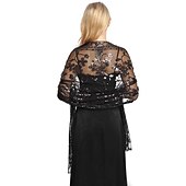 billige bryllup gjesteomslag-Sjal  Wrap Sjal Kvinner Bryllupsgjest Wrap Glitrende  Skinne Elegant Brud Uten Ermer Bryllups Wraps Med Splitt Bryllup Sommer kle deg å imponere