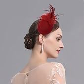 baratos Chapéus e Fascinators-Fascinators Flores Chapéus Tulle Pluma Chapéu Pillbox Casamento Ocasião Especial Festa  Noite Chá Corrida de Cavalos Com Floral Acessórios de Cabeça vestido para impressionar Dia de Corrida Vestido