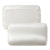 economico Lenzuola e federa-federa in raso di lusso per capelli federa in raso standard con elastico, set di 2 federe