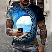 tanie Koszulki 3D-Męskie Wzór 3D Chmury Podkoszulek Krótki rękaw Podkoszulek Druk 3D Okrągły dekolt Koszula Sport Moda Designerskie Na zewnątrz Urlop Ulica Czarny Żółty Niebieski Lato Odzież S M L XL XXL XXXL 4XL