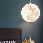 billige Pendellys-3d printing moon chandelier modern simple nordic creative moon lamp restaurant stue soverom moon lysekrone