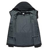 abordables Chaquetas y abrigos de hombre-operaciones especiales de los hombres chaqueta táctica militar de caparazón suave abrigo de caza con capucha abrigo de lana con capucha al aire libre térmico cálido impermeable a prueba de viento forrado con vellón ligero gabardina de invierno superior pe
