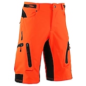 cheap Men&#039;s Shorts, Tights &amp; Pants-Arsuxeo Men&#039;s Cycling MTB Shorts Bike Shorts Bike Shorts Baggy Shorts Relaxed Fit Mountain Bike MTB Road Bike Cycling Sports Breathable Quick Dry Waterproof Zipper Black / Orange Dark Blue+Black