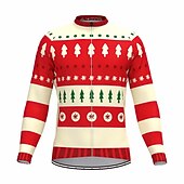 Herre Sykkeltrøyer Grafisk Tre Stygg jul Langermet Sykkel Topper med 3 baklommer Fjellsykling Veisykling Hurtigtørkende Refleksbånd Tilbake Lomme Fukttransport sport Rød Grønn Rød / Hvit Klær billige Sykkelklær for kvinner-Herre Sykkeltrøyer Grafisk Tre Stygg jul Langermet Sykkel Topper med 3 baklommer Fjellsykling Veisykling Hurtigtørkende Refleksbånd Tilbake Lomme Fukttransport sport Rød Grønn Rød / Hvit Klær