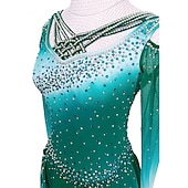 voordelige Schaatsjurken-Kunstschaatsjurk Dames Voor meisjes Schaatsen Jurken Outfits Zwart Geel Roze Open achterkant Spandex Hoge Elasticiteit Opleiding Wedstrijd Kunstschaatskleding Kristal / Bergkristal Lange mouw
