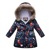 cheap Girl&#039;s Downs &amp; Puffer Jacket-Girls&#039; 3D Kids Puffer Jacket Butterfly Fox Coat Down Coat Puffer Jacket Long Sleeve Fall Winter Active Streetwear Kids 3-10 Years Vacation Street Regular Fit