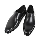 cheap Formal-Men&#039;s Brown Faux Leather Monk Strap Dress Shoes – Elegant Business &amp; Wedding Formal Footwear
