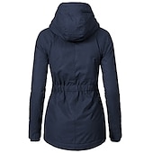 cheap Puffer&amp;Parka-Women&#039;s Parka Street Fall Winter Puffer Jacket Long Coat Windproof Warm 3 in 1 Loose Casual Sports Jacket Long Sleeve Solid Color Zipper Purple Blushing Pink Waterpoof Daily Wear Down Parkas  Lined