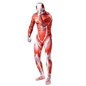 halpa Painatus-Sotilas / Soturi Eren Yeager Cosplay-Asut Ihon puku Kokoalusasut Sukupuoli Lihas Pelottava puku Elokuva-cosplay for Miesten Lasten Aikuisten Karnevaali Uusi vuosi