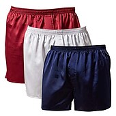 economico Dormire in basso-Per uomo Pigiami Boxer di seta Pantaloncini del pigiama 1 pc Colore puro Lusso Morbido Interni Spiaggia Seta sintetica Poliestere Traspirante Pantaloncini Retrò Di base Primavera Estate Argento Nero