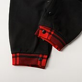billiga Matchande familjekläder-familj Jul familjepyjamas Pyjamas Rutig jultomten Bokstav Lappverk Mörkröd Grå Långärmad Mamma och jag kläder söt stil Matchande kläder