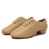 baratos Sapatos de Aulas de Dança-Mulheres Sapatos de Dança Latina Praticar tênis de dança para treinar Treino Espetáculo Sandálias com cadarço Sandálias com tiras Oxford Parte inferior de dois pontos Salto Grosso Dedo Fechado Adulto