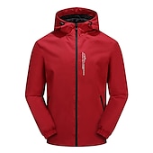 baratos casacos ativos masculinos-Casaco impermeável masculino impermeável para exterior capa de chuva leve com zíper embalável para caminhadas com capuz para corrida impermeável azul