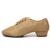 baratos Sapatos de Aulas de Dança-Mulheres Sapatos de Dança Latina Praticar tênis de dança para treinar Treino Espetáculo Sandálias com cadarço Sandálias com tiras Oxford Parte inferior de dois pontos Salto Grosso Dedo Fechado Adulto