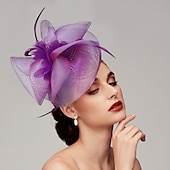 olcso Fascinatorok és kalapok-tollak / háló lenyűgözőek kentucky derby sapka/ fejfedő tollal / sapka / virág 1 db esküvő / valentin nap / valentin fejdísz