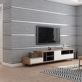 ieftine Tapet-tapet acoperire perete folie autocolant dungă dungă dungă nețesută dungi orizontale și verticale piele de căprioară catifea decor home 53 * 950cm