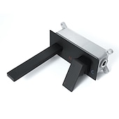 cheap Wall Mount-Brass Wall Mount Bathroom Sink Faucet,Black Single Handle One Hole Bath Taps with Hot and Cold Switch