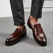 billige Formell-herrekjole penny loafers &amp; slip-ons pluss størrelse vintage business casual fest &amp; kveld loafers svart brun høst vinter