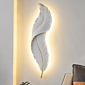 economico Luci da parete-lightinthebox 1 luce 65 cm applique da parete a led design a forma di piuma applique da parete moderna in stile lusso camera da letto sala da pranzo applique da parete in resina 110-120 v 220-240 v