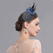 baratos Chapéus e Fascinators-Fascinators Flores Chapéus Tulle Pluma Chapéu Pillbox Casamento Ocasião Especial Festa  Noite Chá Corrida de Cavalos Com Floral Acessórios de Cabeça vestido para impressionar Dia de Corrida Vestido