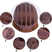 economico parrucca più vecchia-parrucche bionde per le donne parrucca sintetica ricci asimmetrica parrucca corta marrone dorato # 12 parrucche regolabili resistenti al calore
