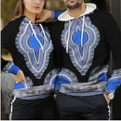voordelige Patriottisch-Amerikaanse Indiaan Afrikaanse Dashiki Trui met capuchon Harajuku Grafisch Kawaii Voor Voor heren Dames Volwassenen Halloween 3D afdrukken Vakantie Halloween