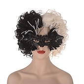 Cruella Devil Cosplay Wig Cruella Devil Party Masks for Christmas(No Masquerade Mask) Halloween Wigs 13