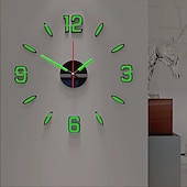 abordables 123496-Lumineux bricolage horloge maison simplicité silencieux mode horloge murale salon créatif stickers muraux chambre horloge murale