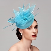 economico Fascinator-Fascinatori in Rete di Piume Cappelli Kentucky Copricapo con Cappello di Piume Fiore 1 PC Matrimonio Corsa di Cavalli Giornata Delle Donne Melbourne Cup Copricapo per impressionare Abito da corsa