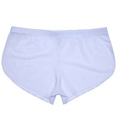 economico Boxer da uomo-maglia da uomo sexy puro colore boxer intimo elastico vita bassa maglia traspirante boxer mutandine blu m